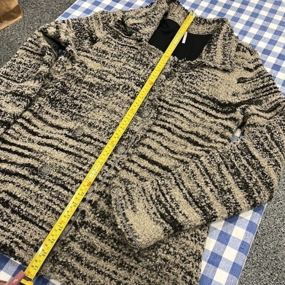 Free People Zebra Net Button Up Sweater Women’s S… - image 8